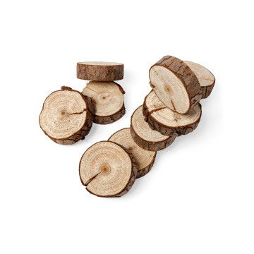 Lot de 10 rondins bois naturel 5 cm