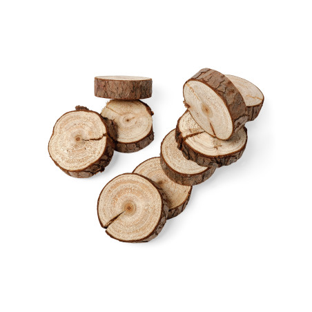 Lot de 10 rondins bois naturel 5 cm