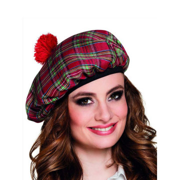 Béret écossais Tartan rouge