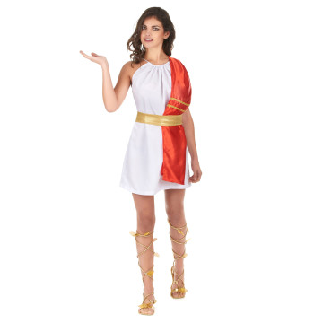 Déguisement femme romaine rouge et or