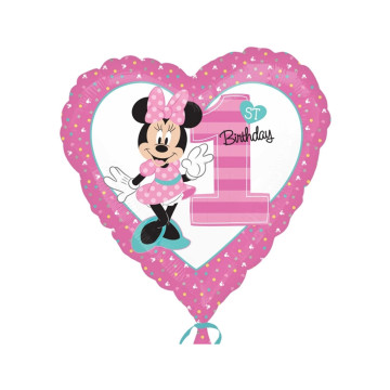 Ballon de 43 cm aluminium de Minnie 1 er anniversaire