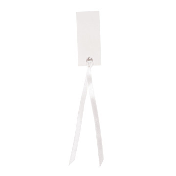 12 Marque-places avec ruban blanc de 3 x 7 cm rectangle