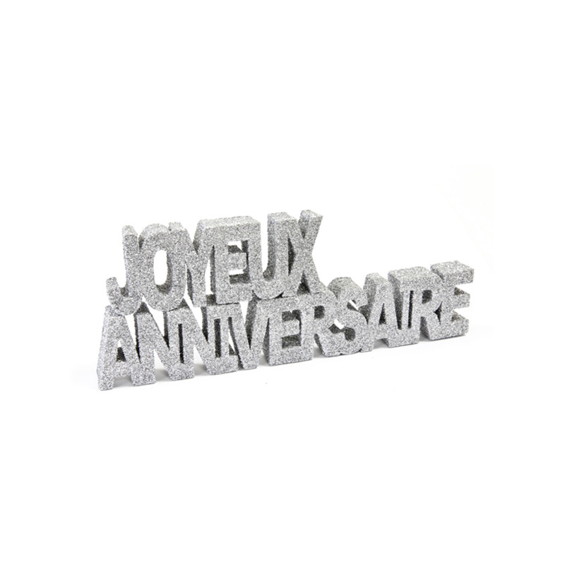 Centre De Table Joyeux Anniversaire 27 Cm – Gerbe D’Étincelles Argentées – Décoration Fête Générique