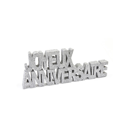 Décoration de table Joyeux Anniversaire argent