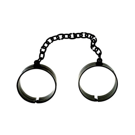 Menottes de prisonnier noir adulte Menottes de prisonnier noir adulte