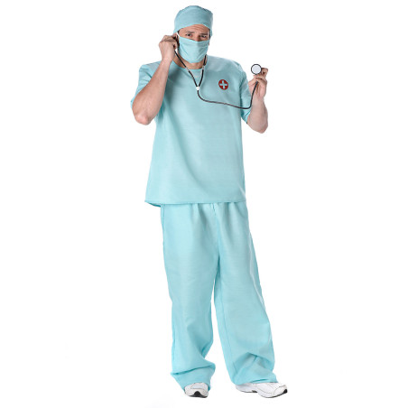 Déguisement et accessoires homme bleu de docteur chirurgien