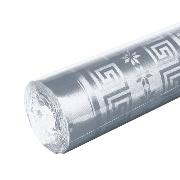 Nappe argent papier damassé 6 m