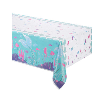 Nappe de jolie sirène de 137 x 213 cm en plastique