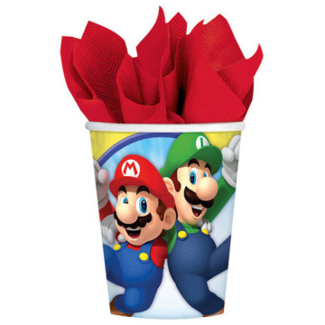 8 Gobelets en carton Super Mario