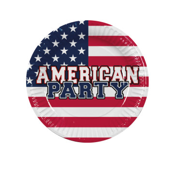 10 assiettes en carton American party