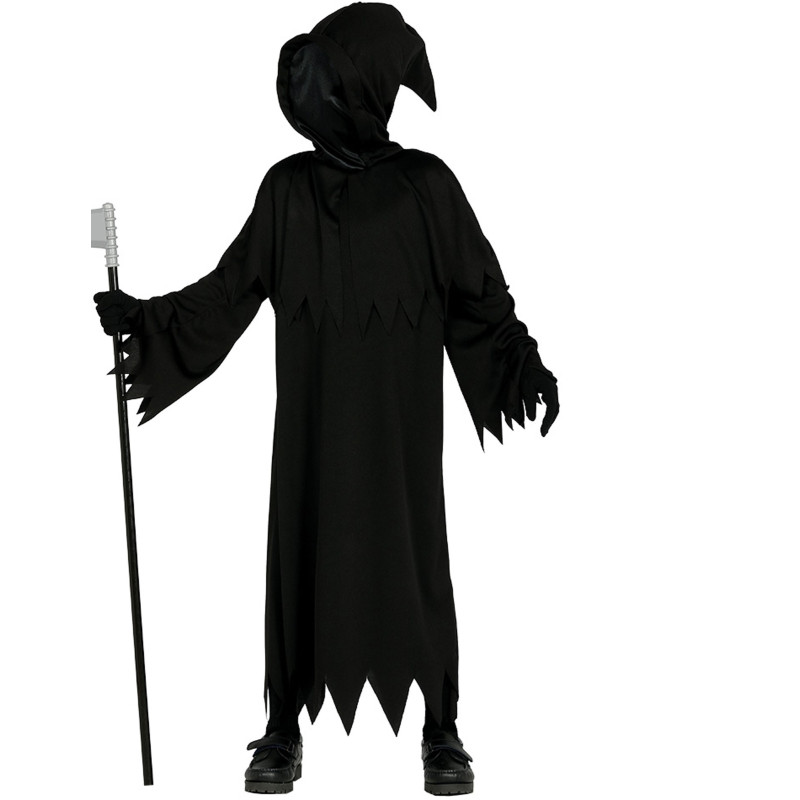 Déguisement Faucheuse Enfant Halloween - Costume Reaper Avec Robe, Faucille, Capuche Et Gants