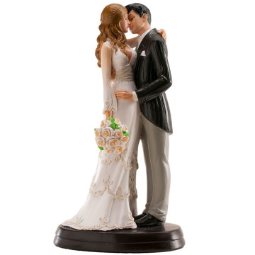 Figurine de 18 cm mariés qui s'embrassent