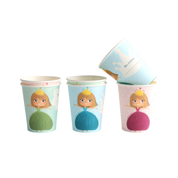 Lot de 6 gobelets jetables Princesse en carton de 25 cl