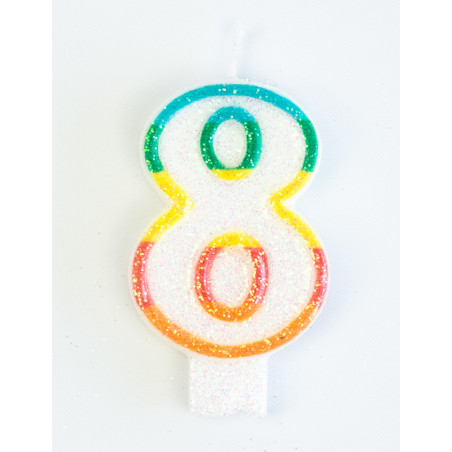 Bougie d'anniversaire chiffre 8 Bougie d'anniversaire chiffre 8