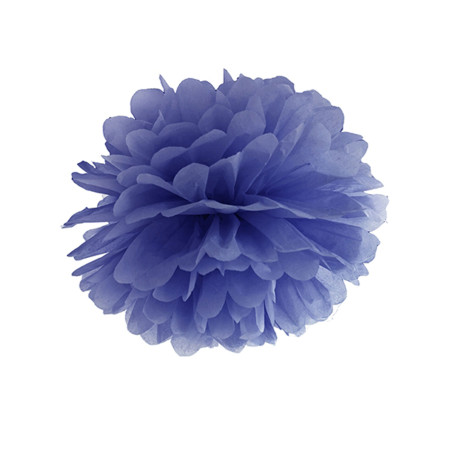 Pompon à suspendre en papier bleu marine 25 cm