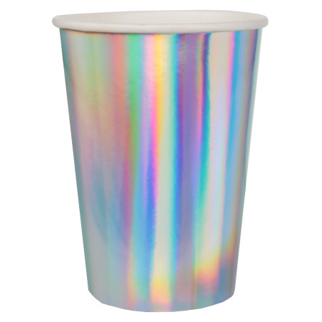 10 Gobelets de 7,8 x 9,7 cm iridescents en carton
