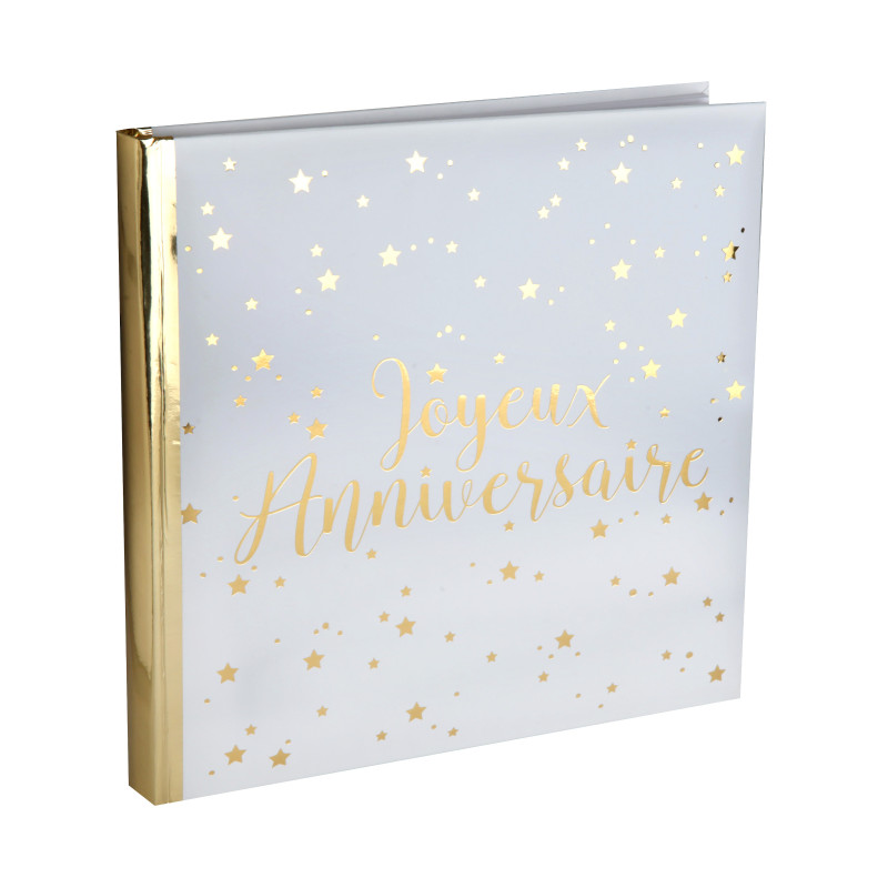 Livre D'Or Anniversaire Party Rouge - 20 Pages, Format 23x21.5 Cm, Mention 'Joyeux Anniversaire' Dorée - 5