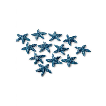 Lot de 12 étoiles de mer bleu ciel en résine 2 cm