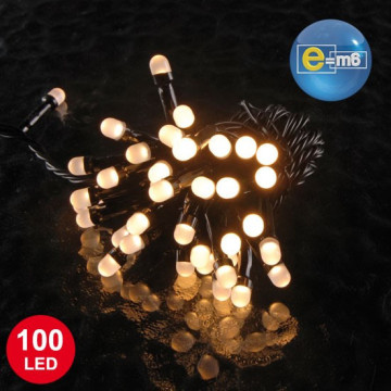 Guirlande 100 leds 8 mm blanc chaud 8 fonctions