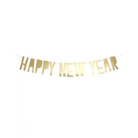 Guirlande en carton Happy New Year dorée