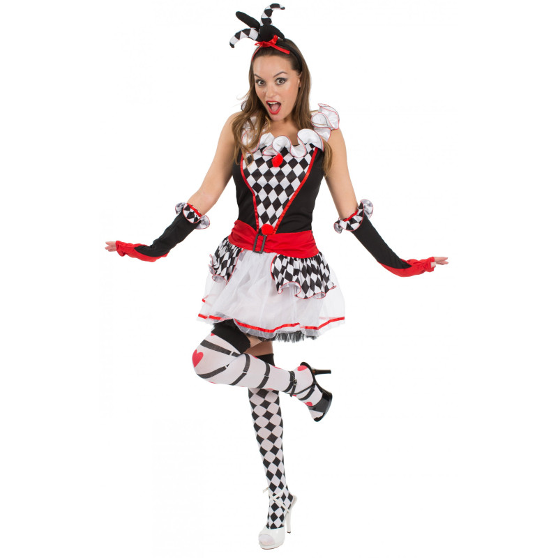 Déguisement femme arlequin damier