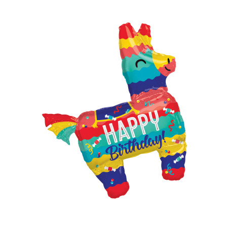 Ballon aluminium de 73 x 83 cm happy birthday pinata lama