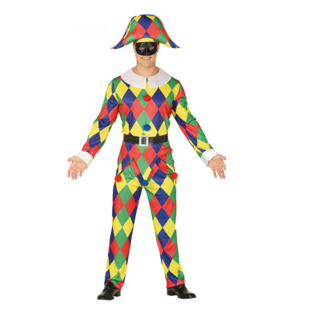 Déguisement homme multicolore arlequin