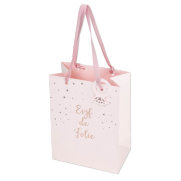 Sac EVJF de 15 x 20 cm de folie rose gold