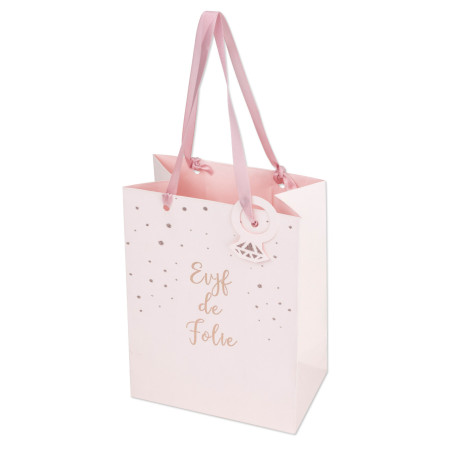 Sac EVJF de 15 x 20 cm de folie rose gold