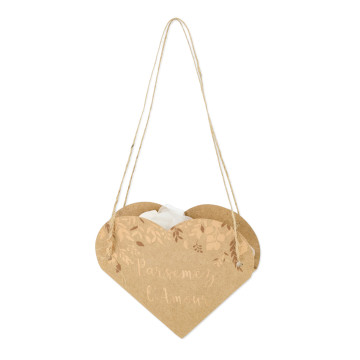 Lot de 10 sacs Cœur "Parsemez L'Amour" kraft-bronze 12 x 13 cm