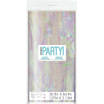 Nappe de 127 x 213 cm iridescente en plastique