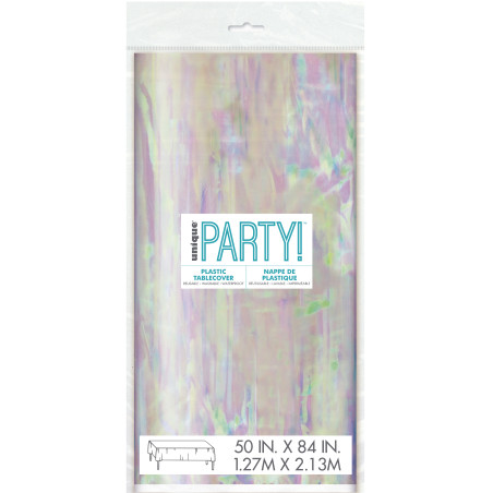 Nappe de 127 x 213 cm iridescente en plastique