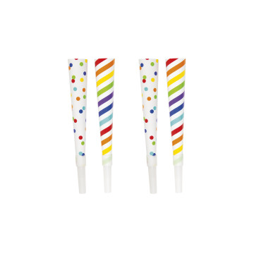 Lot de 6 Trompettes multicolores de fête fun