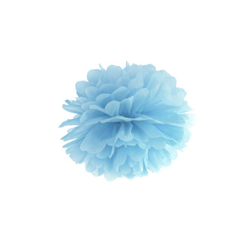 Pompon de 35 cm bleu en papier pour suspendre