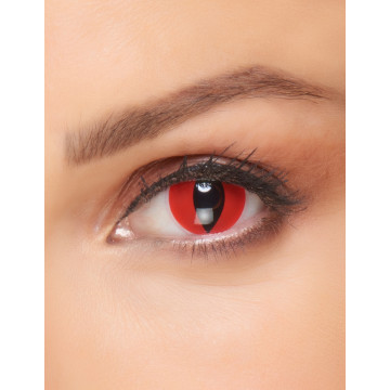 Lentilles chat rouge Halloween