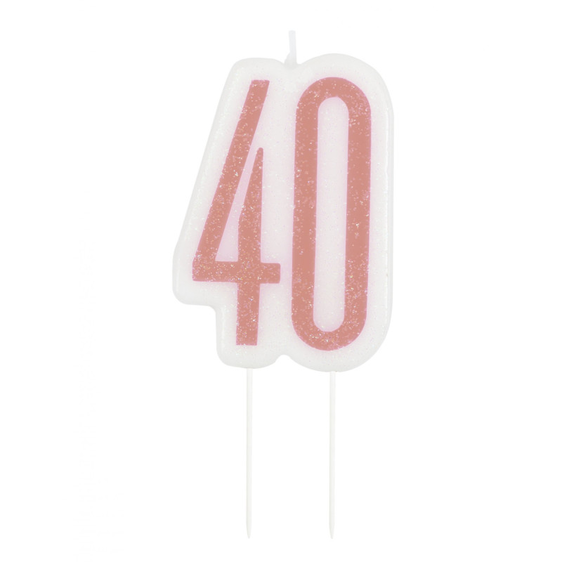 Bougie anniversaire 40 ans or