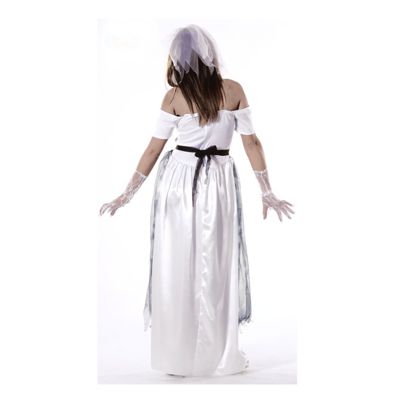 Costume Mariée Zombie Halloween Femme – Jupe Tutu Sanglante, Voile, Bas, Boucles & Tatouages Cicatrices