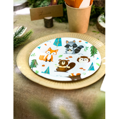 Lot de 8 assiettes Animaux