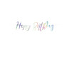 Guirlande de 16,5 x 62 cm iridescent happy birthday en carton