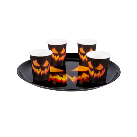 Plateau déco citrouille 34,5 cm noir/orange