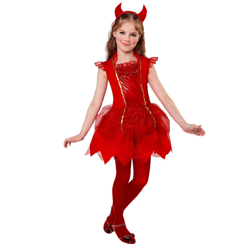 Déguisement robe de petit diable pour fille - Marque - Rouge - Tulle - 4  ans et plus