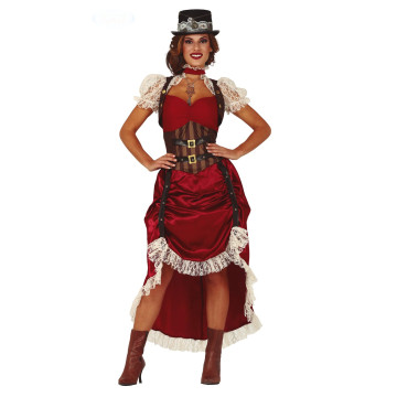 Déguisement femme Steampunk sexy rouge