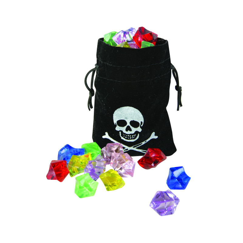 Coffre Au Trésor Pirate – 50 Pièces D'or Et 50 Pierres Précieuses Pour Jeu Enfant