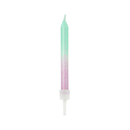 20 bougies de 6 cm iridescentes d'anniversaire