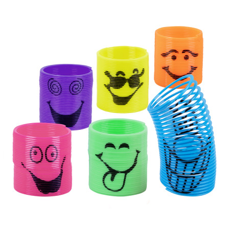 6 smileys slinkies de 3 cm