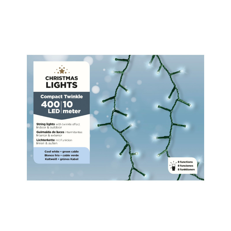 Guirlande Lumineuse Pour Sapin De Noël – 10 M, 100 LED Blanc Chaud, Ruban Rouge, Fonction Piles