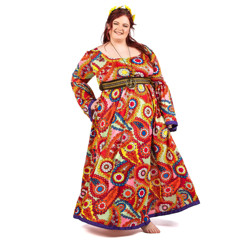 Déguisement robe hippie grande taille femme