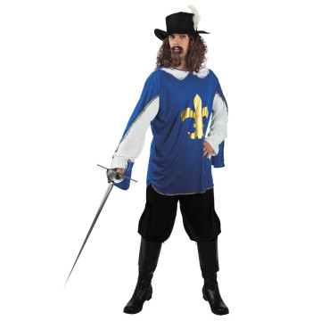 Déguisement Mousquetaire homme bleu