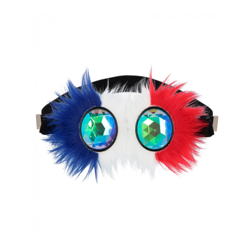 Goodmark Lunettes Supporter Tour Eiffel France – Monture Bleu-Blanc-Rouge Avec Tour Eiffel, Verres Teintés Noirs – Adulte, Taille Unique, Idéal Pour Matchs Et 14 Juillet