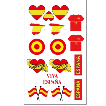 Tatouages supporter Espagne temporaires